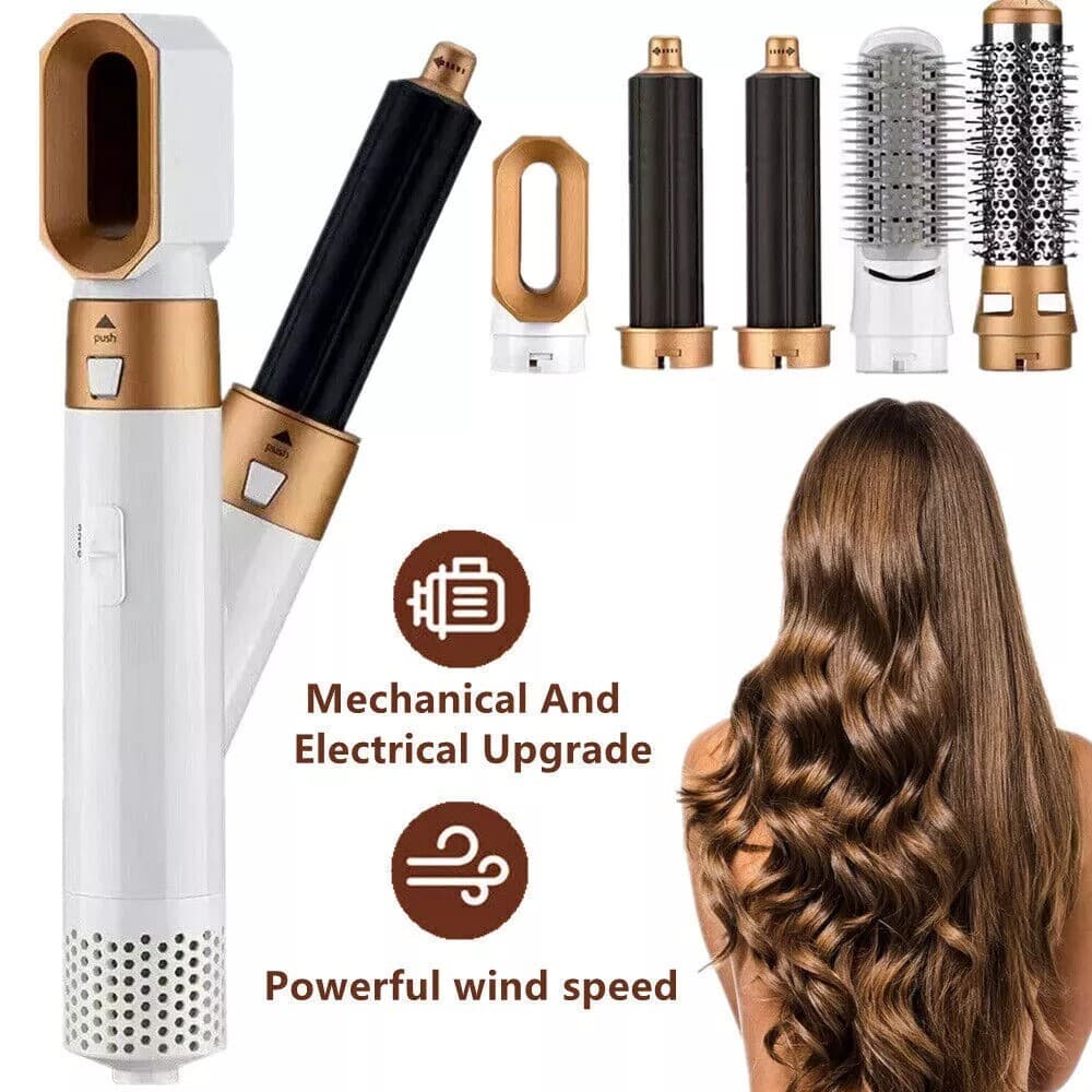 5in1 Electric Hair Dryer Blow Curler Set Detachable