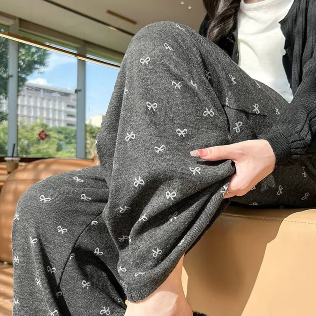 High-waisted Draping Casual Wide-leg Pants